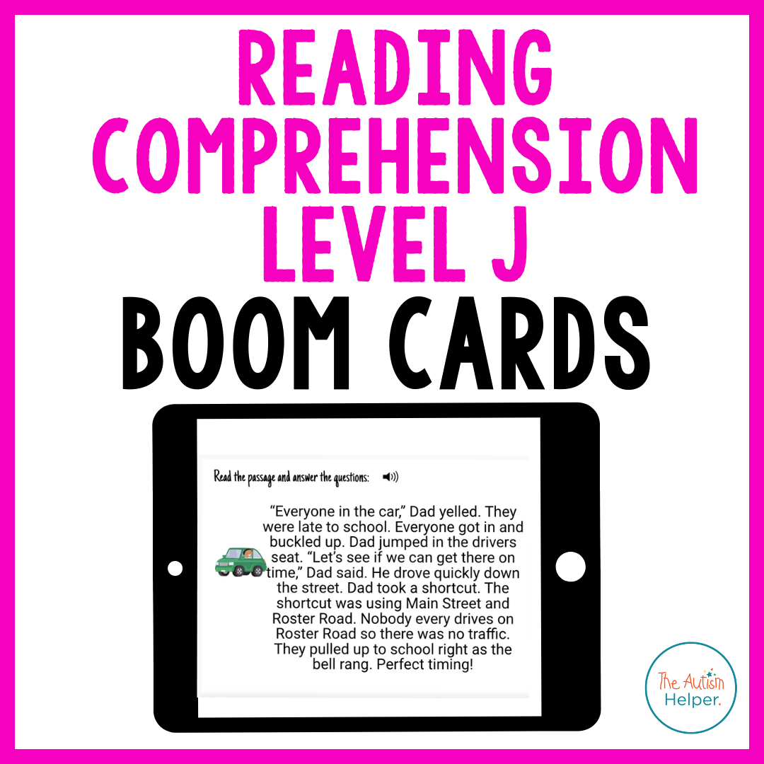 Reading Comprehension Level J Interactive Boom Cards