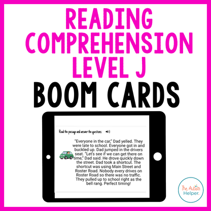 Reading Comprehension Level J Interactive Boom Cards