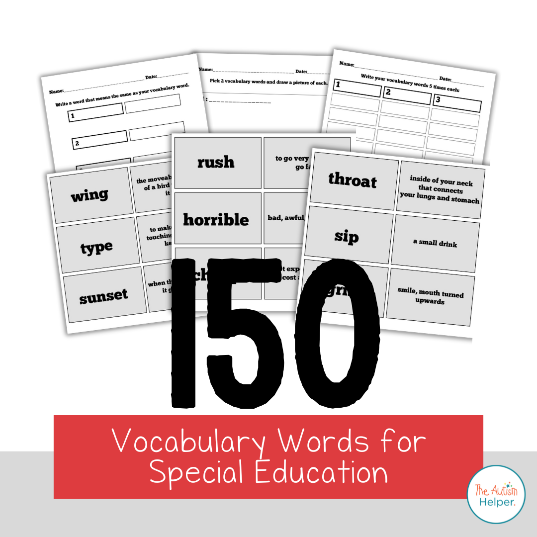 150 Vocabulary Words for Special Education