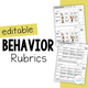 Behavior Rubrics cover with editable visual behavior-rating tools