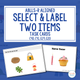 Select & Label Two Items cover with ABLLS-R task codes and sample task cards