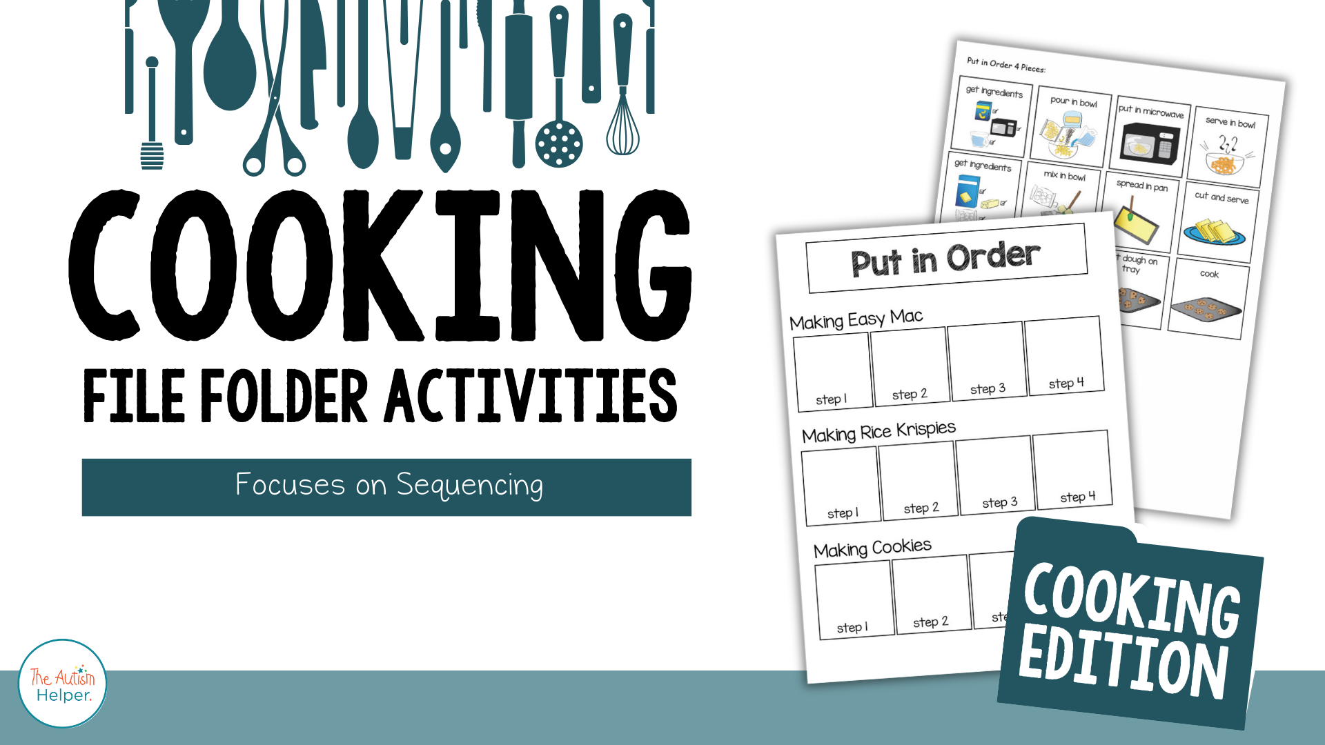 Cooking Sequencing Cooking Sequencing File Folder Activities – The Autism Helper