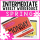 Intermediate Matching Weekly Workbooks Spring cover, a spring-themed matching and sorting workbook for special education