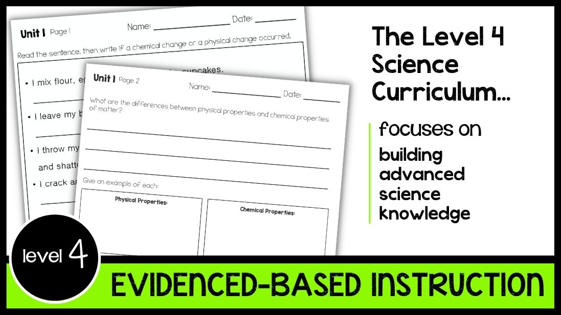 Science Leveled Daily Curriculum {LEVEL 4} – The Autism Helper
