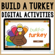 Digital Build-a-Turkey Activities: laptop showing the turkey building game start screen