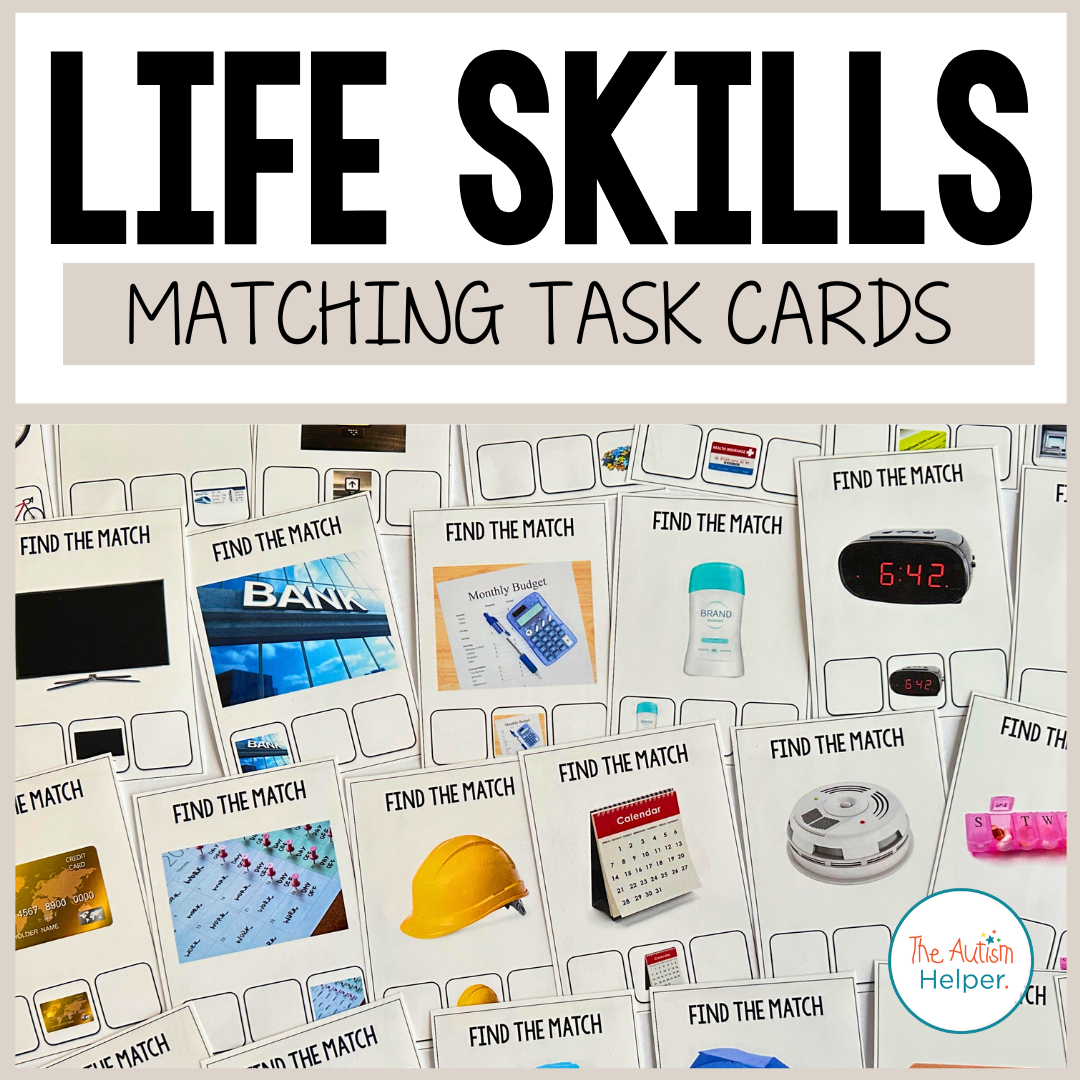 Life Skills Errorless & Identical Matching Task Cards – The Autism Helper