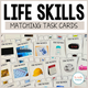 Life Skills Errorless & Identical Matching Task Cards cover featuring real-photo activities
