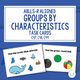 Groups by Characteristics cover with ABLLS-R task codes and sample task cards