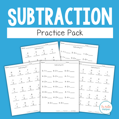 Subtraction Practice Pack