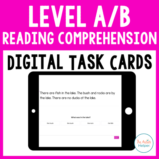 Level A/B Reading Comprehension Digital Task Cards