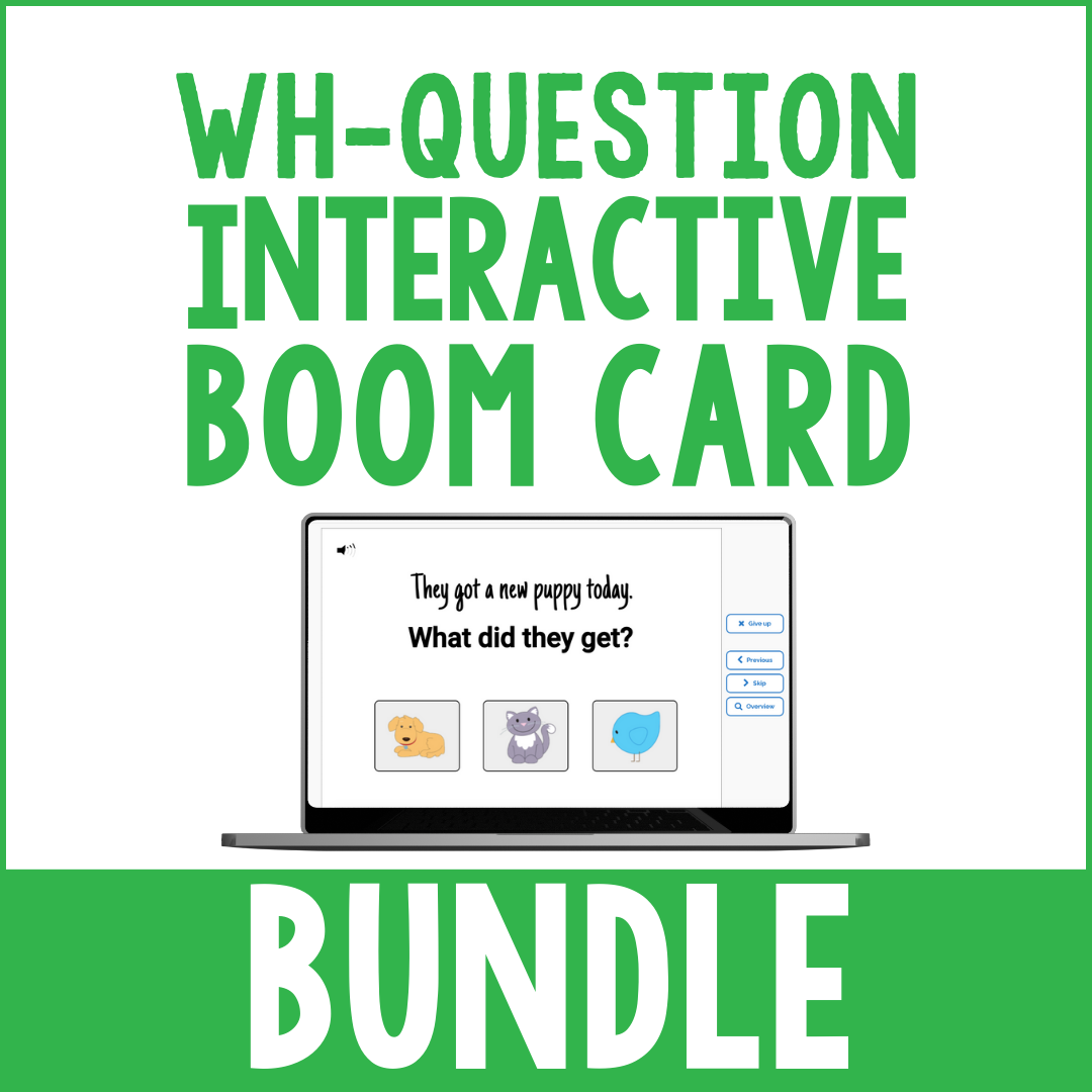 Wh- Question Interactive Boom Card BUNDLE