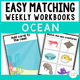 Easy Matching Weekly Workbooks Ocean Edition cover, an ocean-themed errorless matching workbook for special education