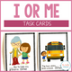 I or Me Task Cards cover featuring pronoun sentence practice