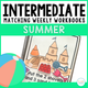 Intermediate Matching Weekly Workbooks Summer cover, a summer-themed matching and sorting workbook for special education