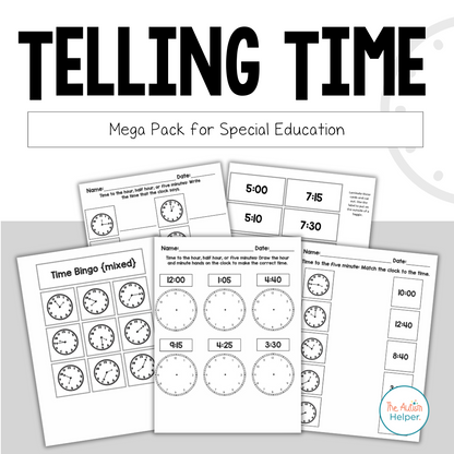 Telling Time Mega Pack for Special Education