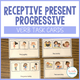 Receptive Present Progressive Task Cards cover featuring action verbs
