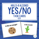Yes/No cover with ABLLS-R task codes and sample task cards