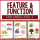 Feature and Function Task Cards Level 2 cover with advanced vocabulary practice