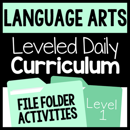 Level 1 Language Arts Leveled Daily Curriculum FILE FOLDER ACTIVITIES