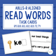 Read Words cover with ABLLS-R task codes and sample task cards