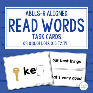 Read Words Task Cards [ABLLS-R Aligned Q9, Q10, Q11, Q12, Q13, T2, T4]