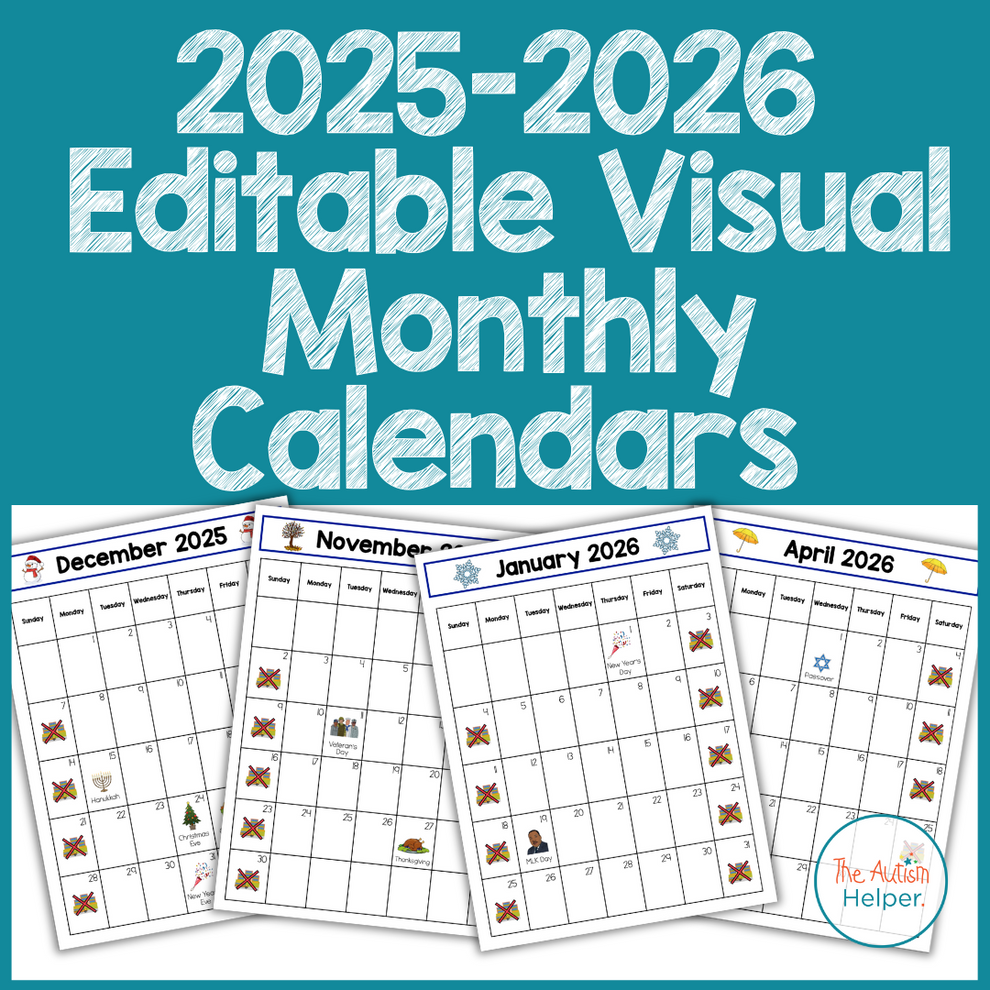 Visual Patterned Calendar 2025-2026 Editable Visual Monthly Calendars – The Autism Helper