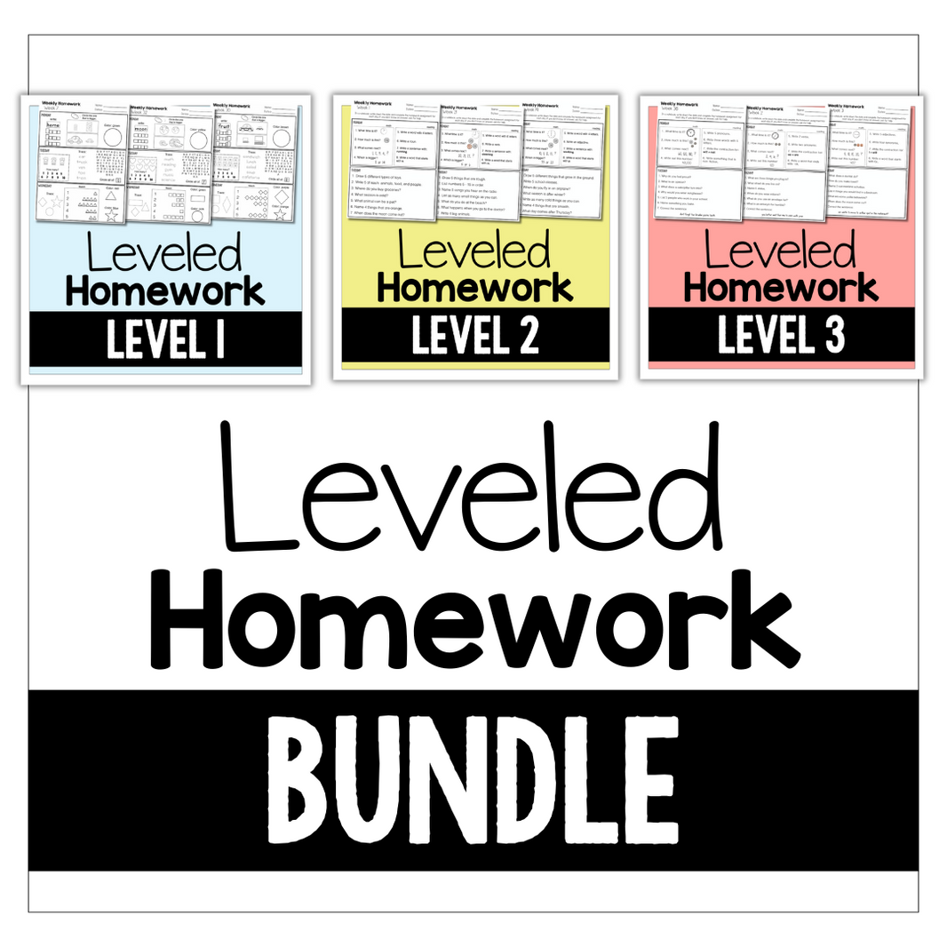 Leveled Daily Work & Homework – The Autism Helper
