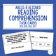 Reading Comprehension cover with ABLLS-R task codes and sample task cards