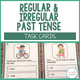 Regular and Irregular Past Tense Task Cards cover with action pictures