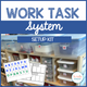 Work Task System Setup Kit cover with labeled task bins, visual schedules, and letter, number, and shape markers