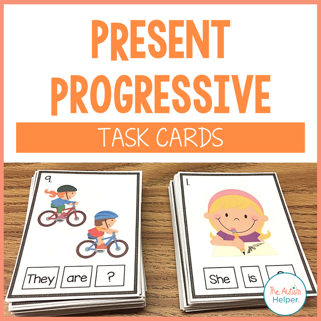 Present Progressive Task Cards – The Autism Helper