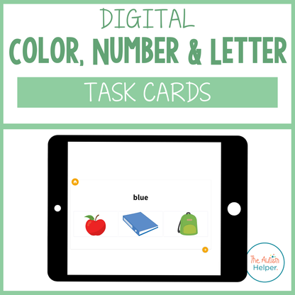 Colors, Numbers, & Letters Digital Task Cards