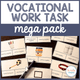 Vocational Skills Work Task Mega Pack cover with workplace category sorting for special education