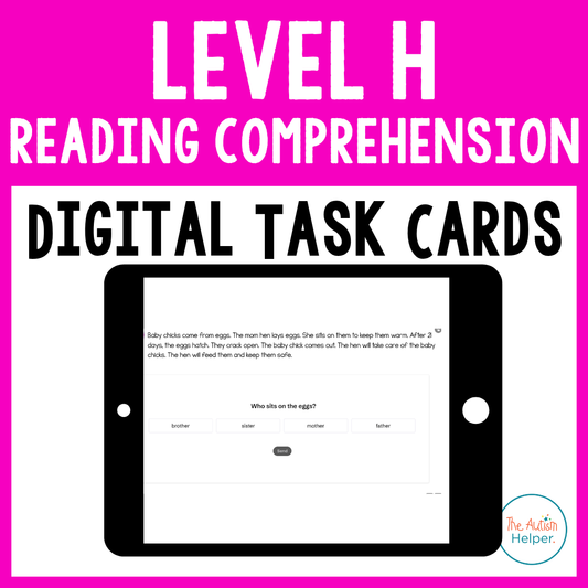 Level H Reading Comprehension Digital Task Cards