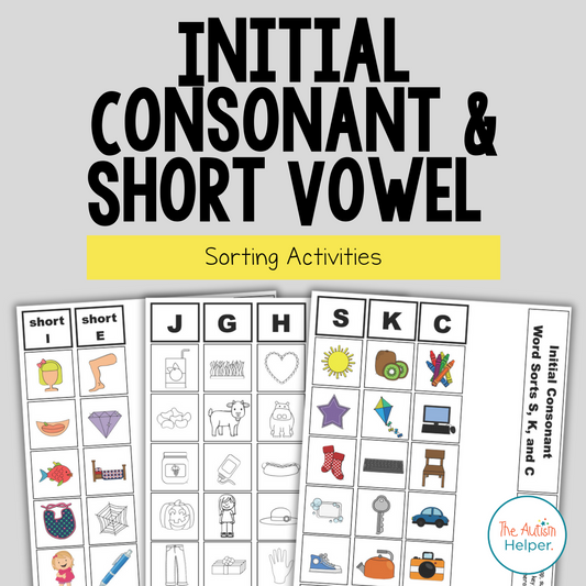 Initial Consonant and Short Vowel Sorting Activities