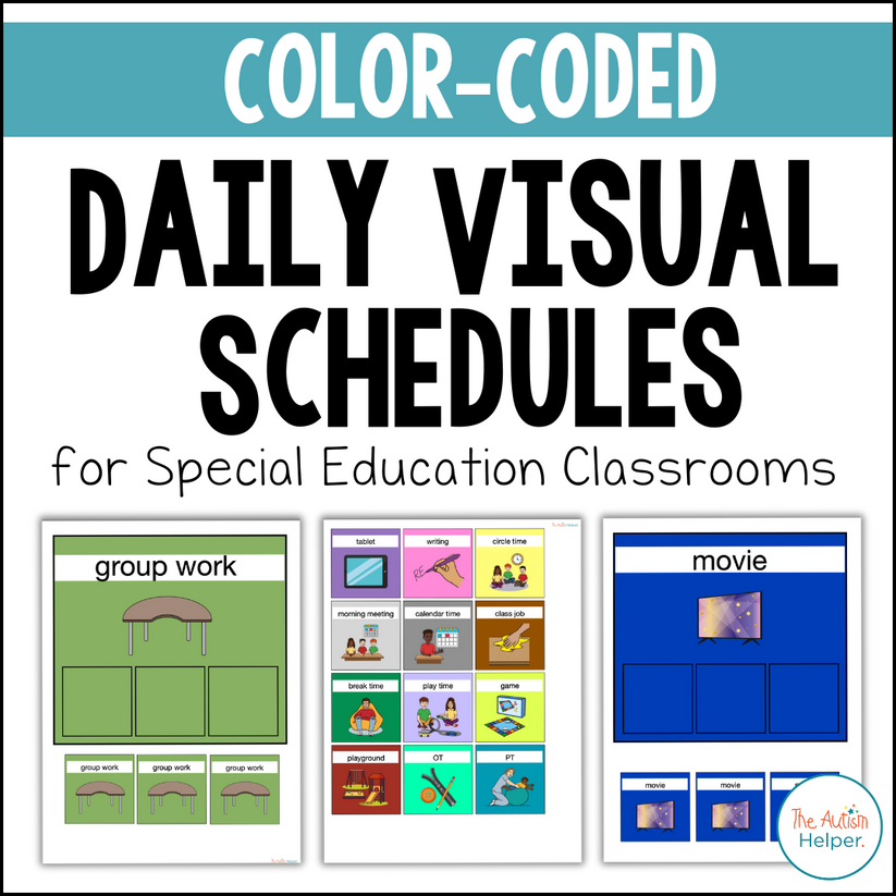 Colour Code Visual Timetable Color Coded Daily Visual Schedule – The Autism Helper