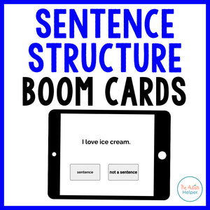 Sentence Structure Interactive Boom Cards