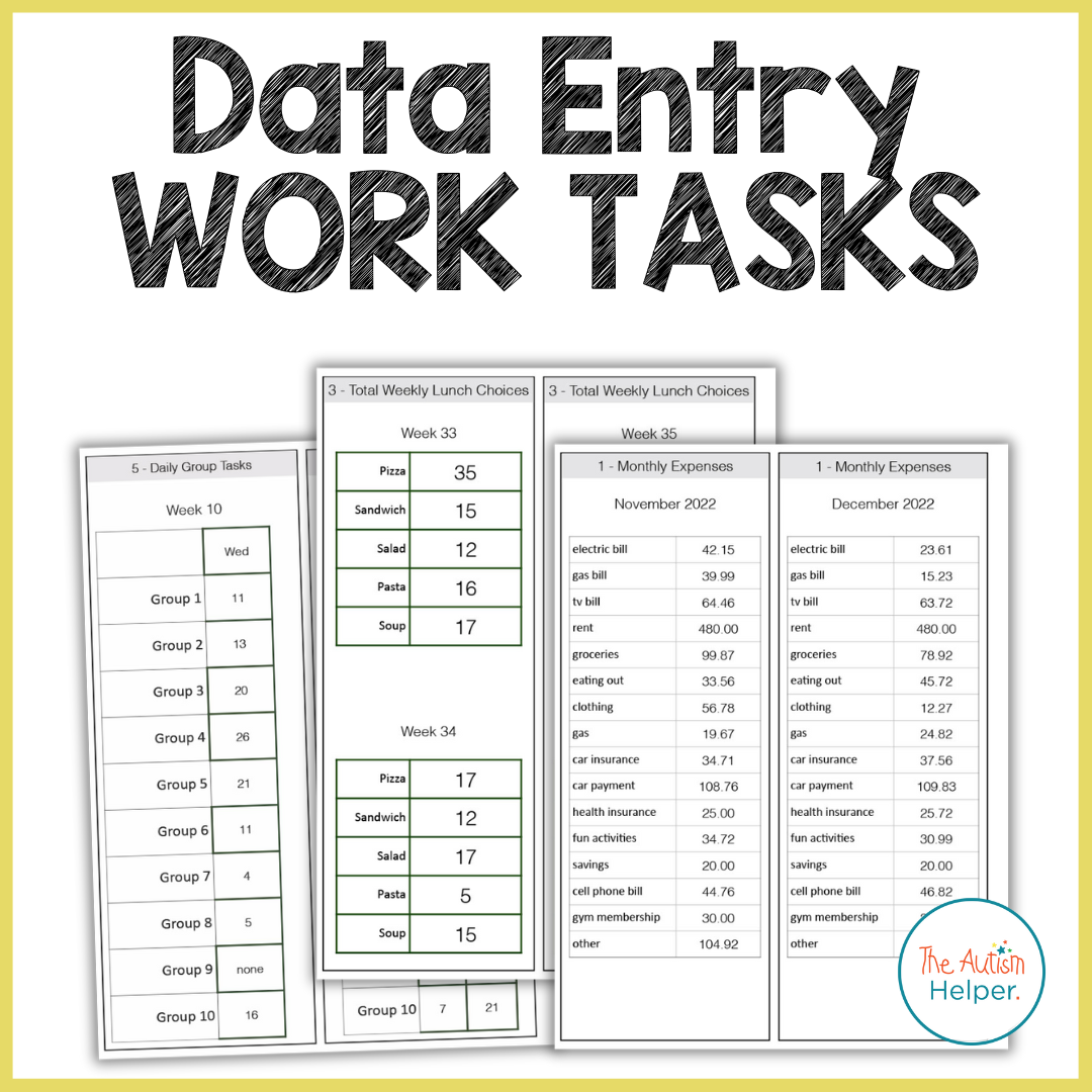 Data Entry Work Tasks