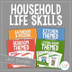 Household Life Skills Unit Bundle cover featuring four differentiated home-based units