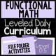 Functional Math Level 0.5 Leveled Daily Curriculum File Folder Activities cover