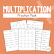 Multiplication Practice Pack cover featuring scaffolded math instruction