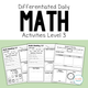 Daily Math Activities Level 3: cover with math meeting pages and visual materials for Level 3