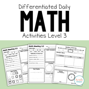 Differentiated Daily Math Activities Level 3