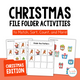 Christmas File Folder Activities cover featuring 12 printable activities