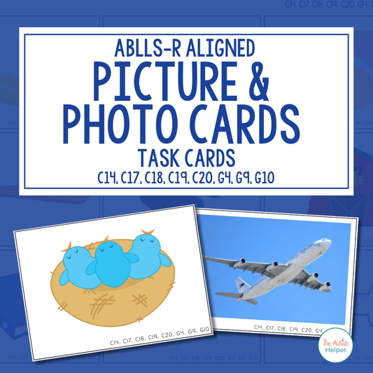 Picture & Photo Cards [ABLLS-R Aligned C14, C17, C18, C19, C20, G4, G9, G10]