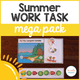 Summer Work Task Mega Pack cover with camping classification and fruit pattern activities for special education