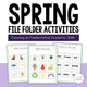 Spring File Folder Activities cover featuring 30 printable and digital activities