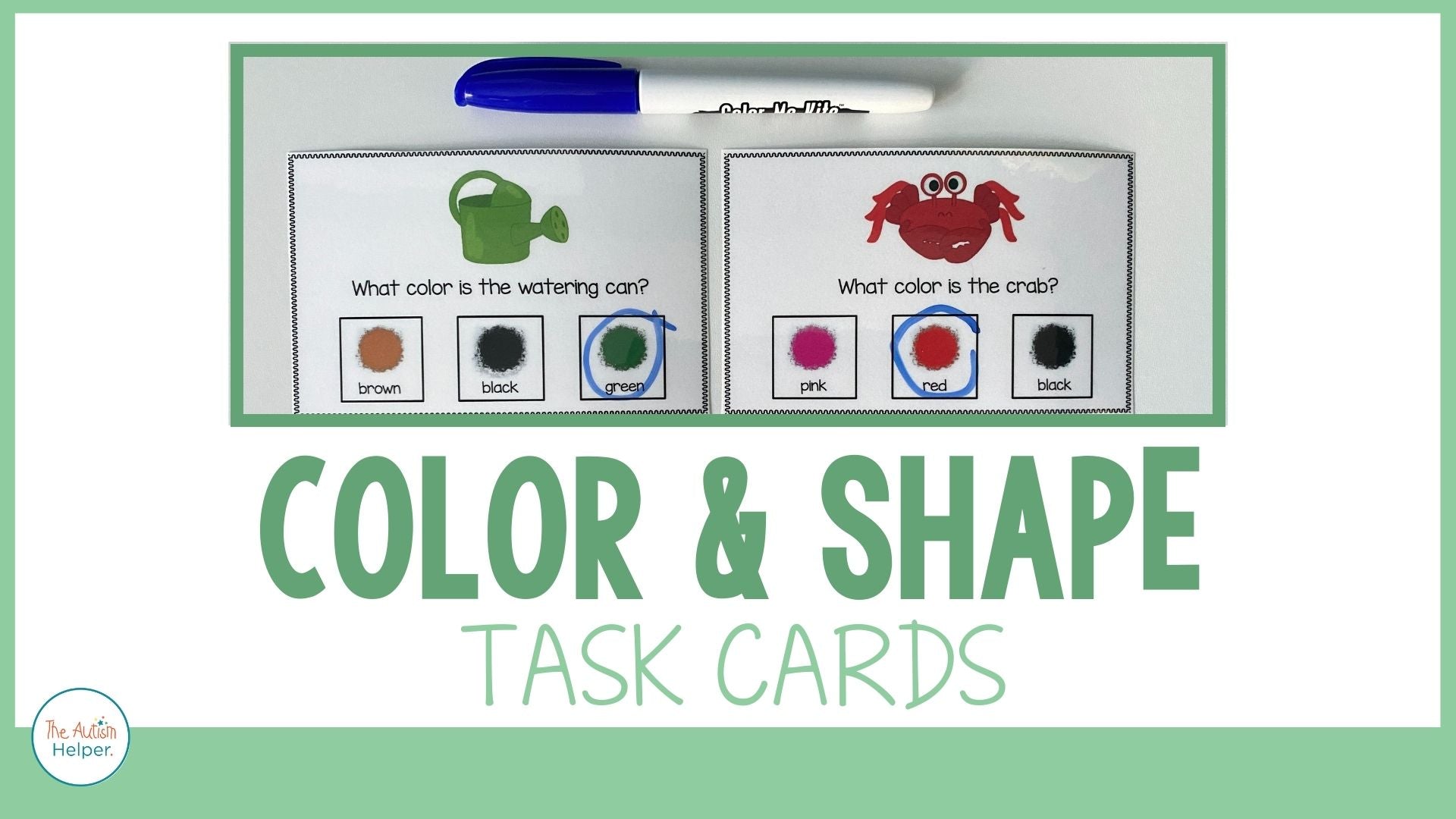 Color and Shape Task Cards – The Autism Helper