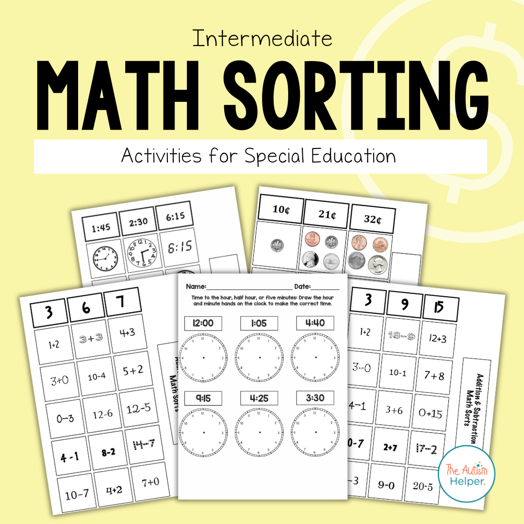 Intermediate Math Sorting Activities – The Autism Helper