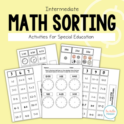 Intermediate Math Sorting Activities